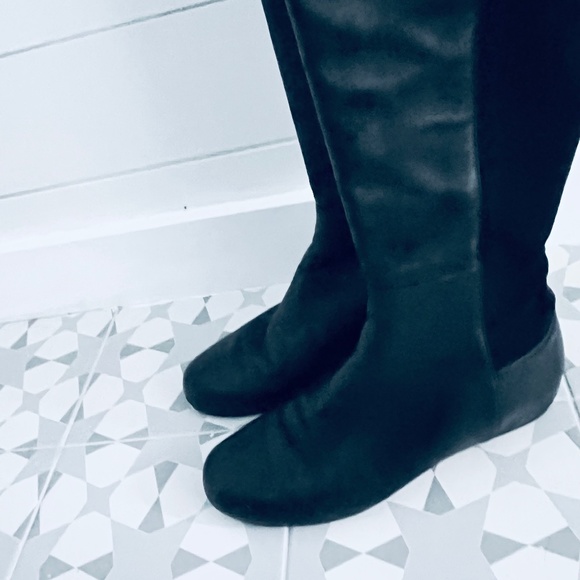 Stuart Weitzman~ MAINLINE (Hidden Wedge) **Knee High** Boots ~ Black Leather~7.5 - Picture 1 of 8